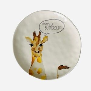 Pier 1 Imports Ironstone Fun Animal Print Giraffe Size 8.75" NWOT